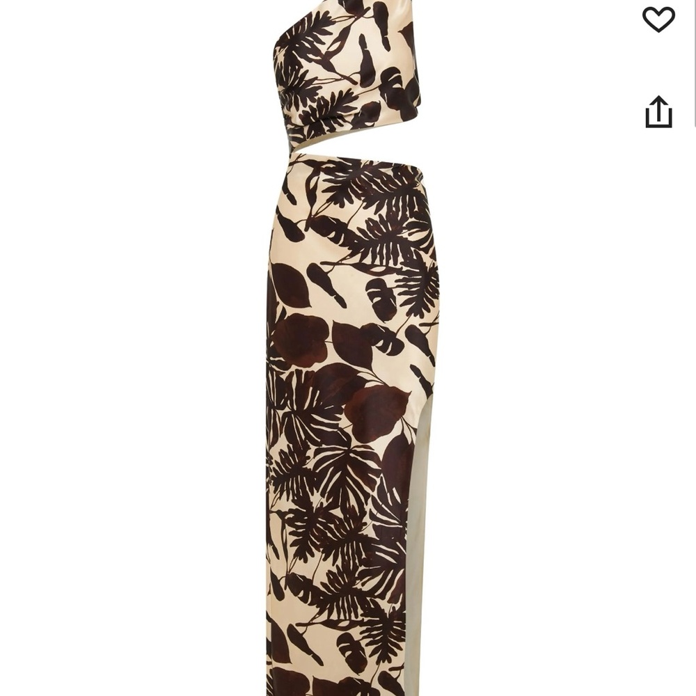 NICHOLAS Brown and Cream Strapless Resort Dress